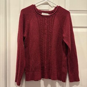 Vintage Christopher & Banks Burgundy Long Sleeve Sweater - Size Large